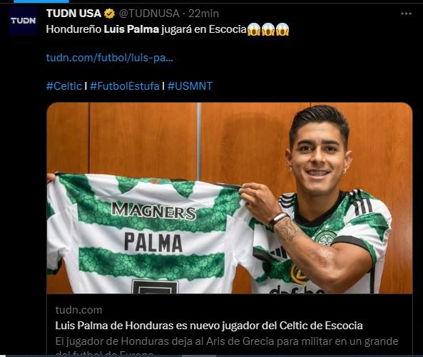 “Celtic está encantado”, “Luis Palma con número de crack”: Prensa internacional y nacional reacciona al fichaje del hondureño