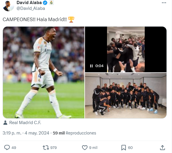 Bellingham con su madre y Rodrygo desde el carro: así celebraron los jugadores del Real Madrid el título de LaLiga