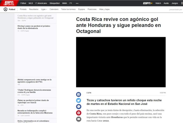 ¡Adiós Qatar, triunfo agónico, Costa Rica sobrevive! Lo que dice la prensa mundial tras el fracaso de la Selección de Honduras