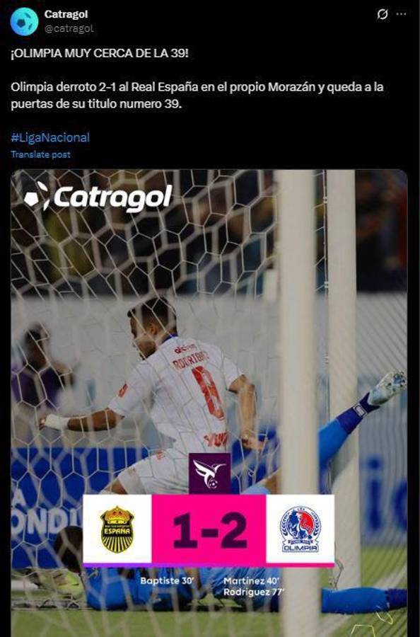 El León acaricia la 39: la prensa señala al culpable de la derrota de Real España y elogian a Olimpia tras la remontada