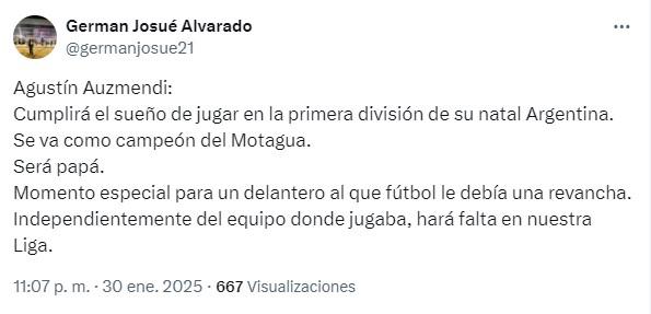 Lo que dicen los periodistas hondureños sobre la salida de Agustín Auzmendi y en Argentina ya hablan de él