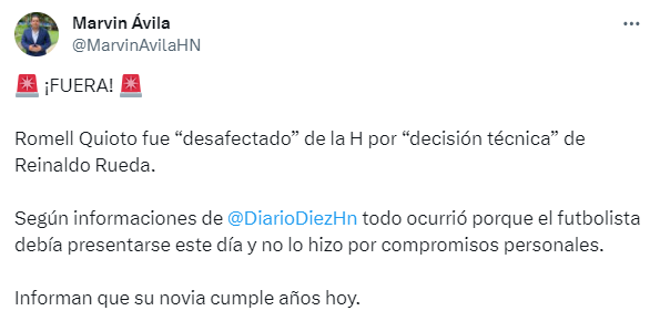 Quioto fue dado de baja en la convocatoria de Honduras y esto dicen los periodistas: “Rueda no anda chineando a nadie”