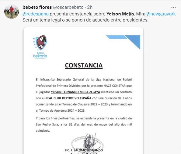 Lo que dice la prensa sobre la polémica entre Yeison Mejía, Motagua y Real España: “Siguen siendo mal asesorados”