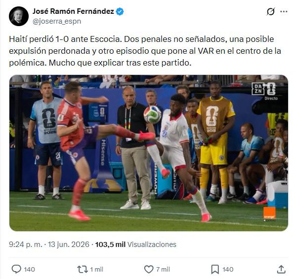 Escándalo en el Mundial: los penales y la roja que reclamó Haití ante Escocia