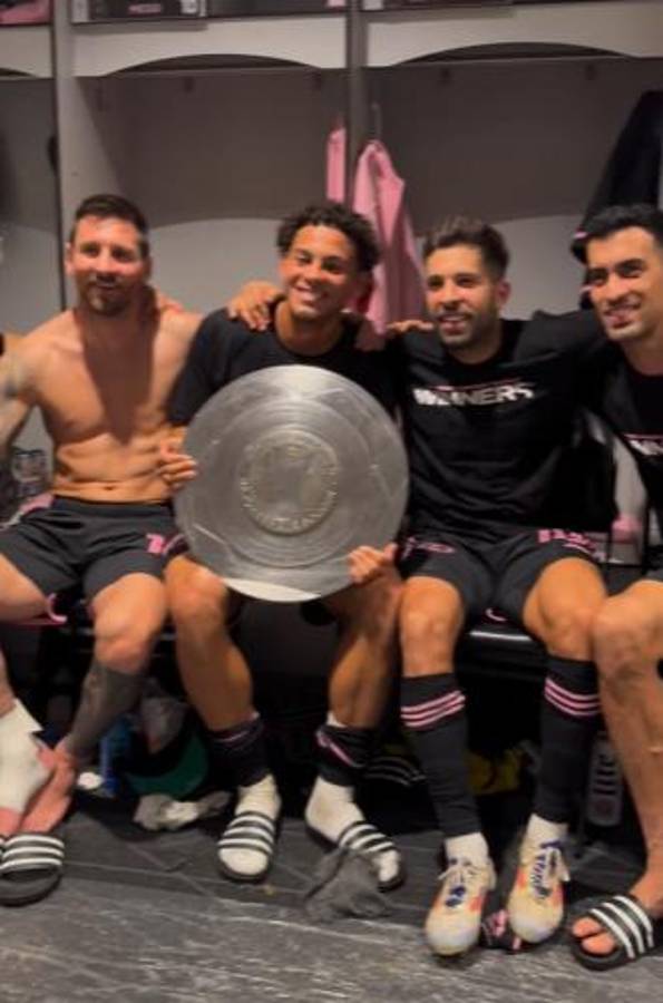 David Ruiz festejando con Messi: locura del Inter Miami tras ganar su segundo título y Beckham se rinde al argentino