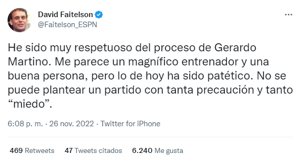 ¡Les dio con todo! Los fulminantes mensajes de David Faitelson por la derrota que sufrió México ante Argentina en el Mundial