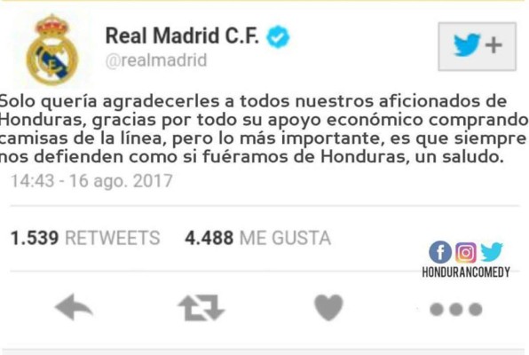 Divertidos memes: ¡Comunicado del Real Madrid a Honduras!