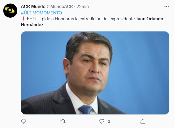 Así lo cuenta el mundo: Medios internacionales informaron la solicitud de extradición de Juan Orlando Hernández