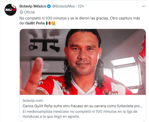 “Otro fracaso más” y “lo mandaron a casa”: prensa mexicana es dura con Gullit Peña tras salida del Vida