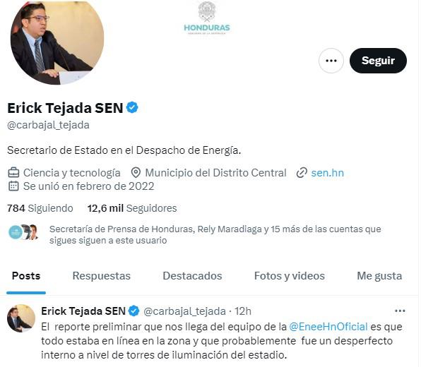 Erick Tejada aclara lo que pasó en el estadio Emilio Williams de Choluteca.