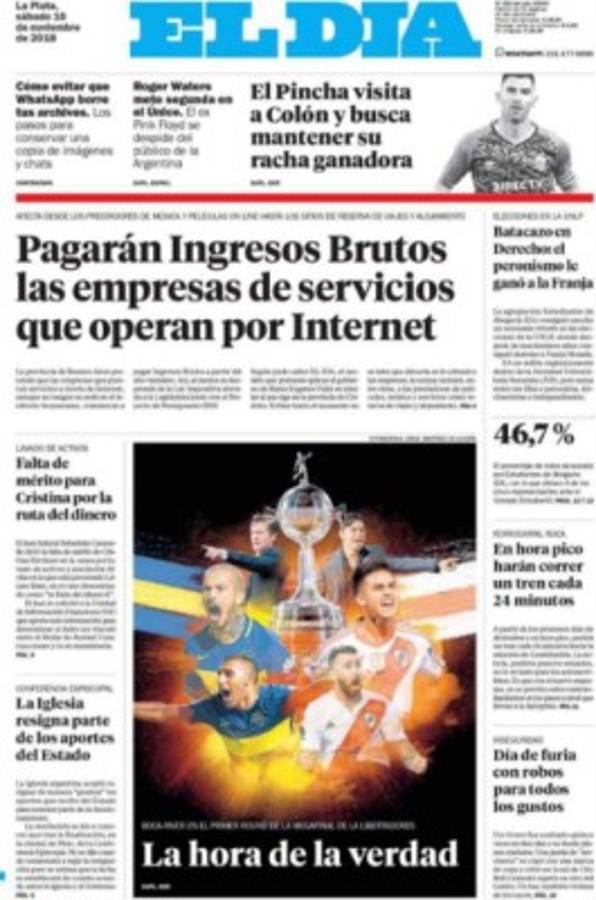 PORTADAS: El clásico Boca-River se robó los titulares del mundo
