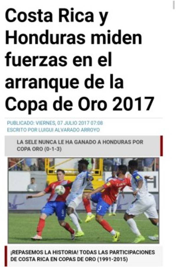 ¡Atención! Esto dice la prensa tica del duelo de esta noche ante Honduras