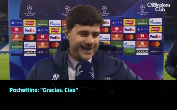 La reacción de Pochettino tras ser consultado sobre si dejará el PSG para dirigir al United: sonrisa y adiós