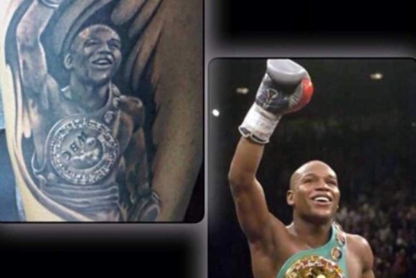 LOCURA: Seguidores de Floyd Mayweather Jr. se tatuaron al boxeador en la piel