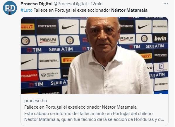 “Néstor Matamala, un padre, un maestro y de corazón hondureño”: Así reaccionan los periodistas y afición tras la muerte del técnico