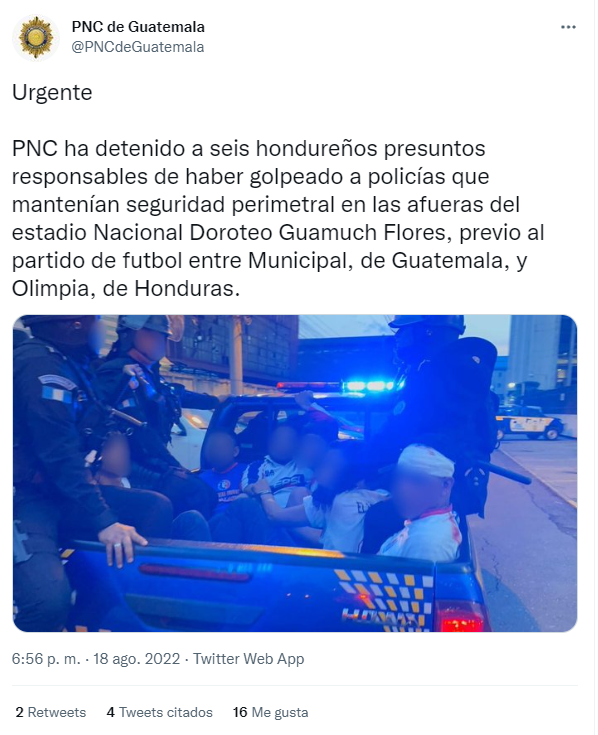 Fotos: Zafarrancho, gas lacrimógeno y los hondureños que fueron capturados por los fuertes disturbios entre barras de Municipal y Olimpia