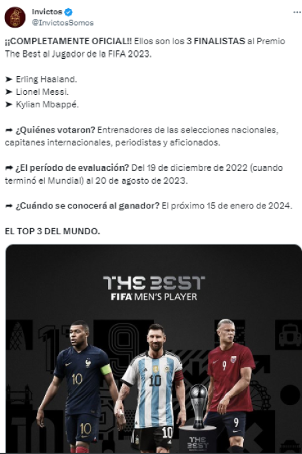 Indignación con Messi por su nominación al The Best 2023: “Es surrealista, Cristiano Ronaldo tuvo mejor año”