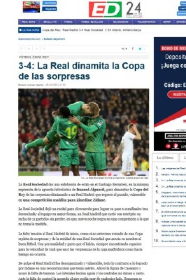 'Fracasotote' y 'Humillante': Lo que dice la prensa de la eliminación del Real Madrid