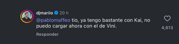 La dura respuesta de DjMariio a Pablo Maffeo.