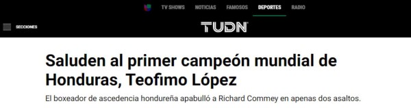 Así amanece la prensa internacional tras el título mundial de Téofimo López