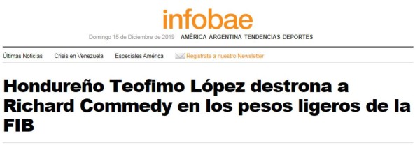 Así amanece la prensa internacional tras el título mundial de Téofimo López