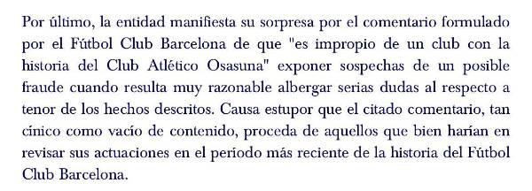 Osasuna toma dura postura contra Barcelona y deja horrible dardo que Real Madrid celebra: Deberían revisar su historia