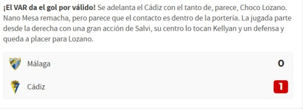 Lo que dice la prensa internacional del Cádiz y el Choco Lozano tras su cuarto gol consecutivo: 'Imparables'