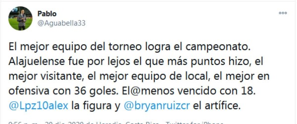 ¡Hasta le pidieron perdón! Las redes se inundan de elogios a Alex López tras la 30 del Alajuelense
