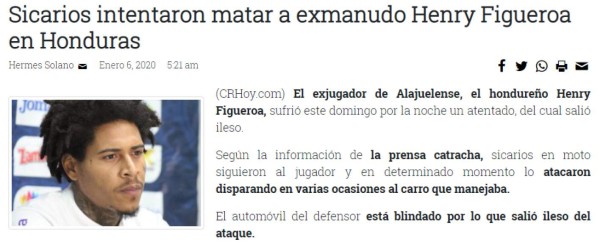 Así reacciona la prensa tras el intento de asesinato que sufrió Henry Figueroa