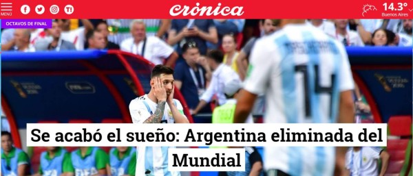 PORTADAS: Así titulan los diarios la eliminación de Argentina de Messi de Rusia 2018