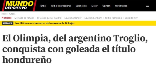 Reconocidos medios internacionales destacan título de Pedro Troglio en Honduras con Olimpia