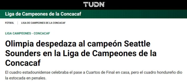 Prensa internacional destaca a Olimpia tras echar al Seattle de la Champions de Concacaf