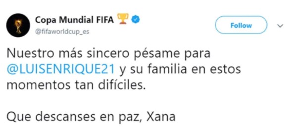 Los mensajes para Luis Enrique tras la muerte de su hija: ''Míster, lo siento en el alma''