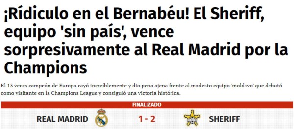 ''Tiroteados por el Sheriff'': la prensa mundial reacciona tras la dura derrota del Real Madrid en Champions