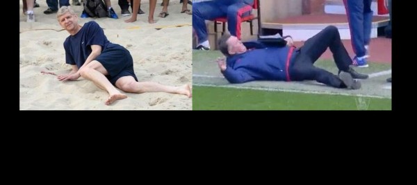 Louis Van Gaal es víctima de divertidos memes tras su simulación de falta en Inglaterra