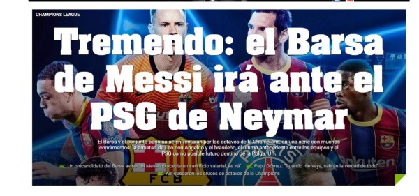 Sorteo de la Champions League: Barcelona-PSG, el cruce del morbo entre Messi y Neymar