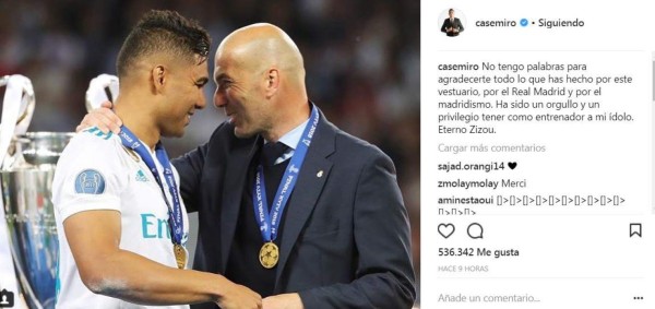 Emotivas palabras: Así se despidieron de Zidane los jugadores del Real Madrid en sus redes sociales