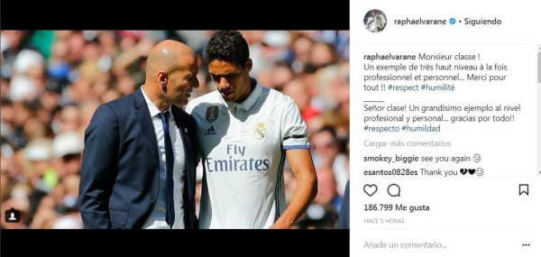 Emotivas palabras: Así se despidieron de Zidane los jugadores del Real Madrid en sus redes sociales