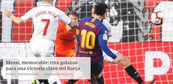 Así lucen las portadas del mundo el día después del hattrick de Messi al Sevilla