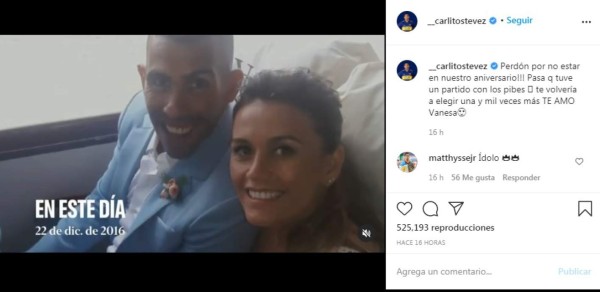La dejó 'plantada' en su aniversario y le pide perdón: Así es la discreta esposa de Carlos Tévez