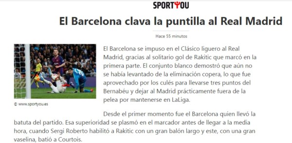 Prensa mundial: 'Barcelona, el nuevo papá del Real Madrid'