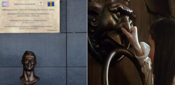 MEMES: Estatua de Cristiano en aeropuerto desata burlas en todo el mundo