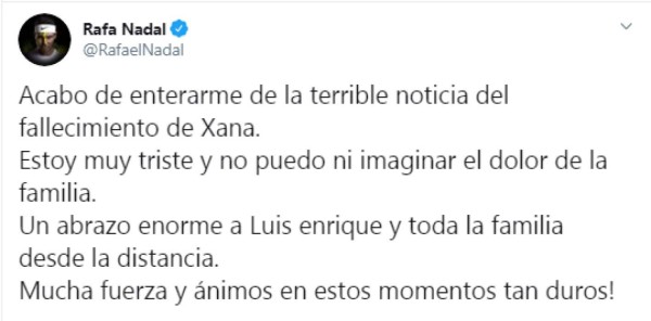Los mensajes para Luis Enrique tras la muerte de su hija: ''Míster, lo siento en el alma''