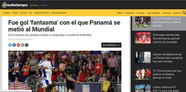 Escándalo mundial por gol fantasma: Así cuentan en el mundo gol de Panamá a Costa Rica