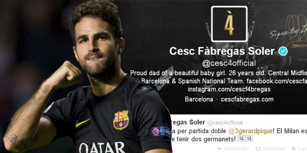Fábregas asegura que Piqué será papá de gemelos
