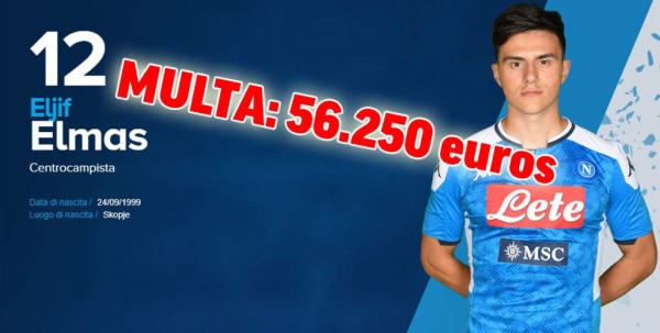 Se filtran las multas a los jugadores del Napoli y Chucky Lozano entre los más afectados