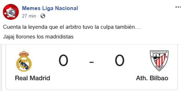 Real Madrid es torturado con memes tras empatar con el Athletic en LaLiga&nbsp;&nbsp;