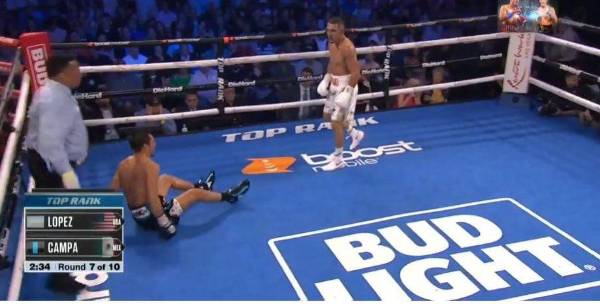 ¡Nocaut al séptimo! Teófimo López debuta con explosivo triunfo en el peso superligero tras bombardear a Pedro Campa