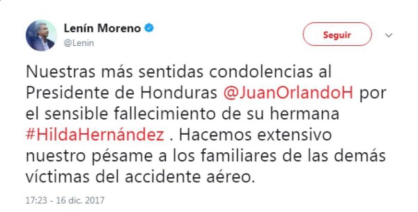 Los personajes que se solidarizan con JOH por la muerte de Hilda Hernández