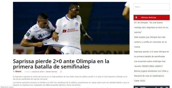 Medios ticos sobre triunfo de Olimpia a Saprissa: Al León catracho le encanta el paté